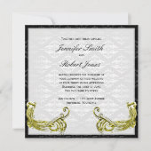 ゴールデンピーコックオンダマスクウェディング招待状 招待状 (正面)