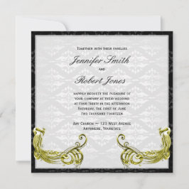 ゴールデンピーコックオンダマスクウェディング招待状 招待状