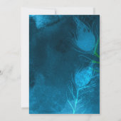 ゴールデンピーコックフェザーズブルーブライダルシャワー 招待状 (裏面)