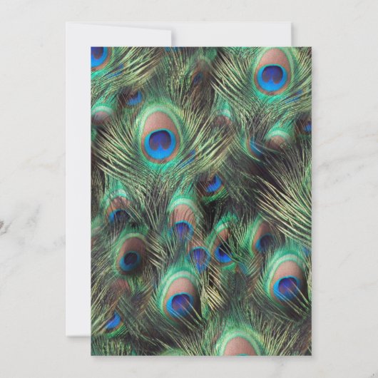 ゴールデンピーコックフェザー任意の年の記念日パーティー 招待状 (裏面)