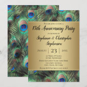 ゴールデンピーコックフェザー 記念日パーティー 招待状 (正面/裏面)