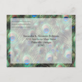 ゴールデンピーコックフェザーRSVP返信 インビテーションポストカード (裏面)