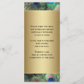 ゴールデンピーコック結婚フェザー メニュー (裏面)