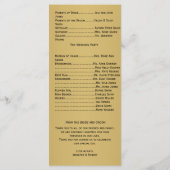 ゴールデンピーコック結婚式 プログラム (裏面)