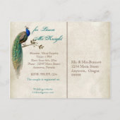 ゴールデンピーコック&スワール – 日付ポストカードを保存 案内ポストカード (裏面)