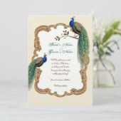 ゴールデンピーコック&書道スワール招待状 セーブザデート (スタンド正面)