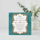 ゴールデンピーコック&書道スワール招待状 招待状 (スタンド正面)