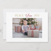 ゴールデンピースラブジョイミニマリストシンプルクリスマス シーズンカード (正面)