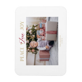 ゴールデンピースラブジョイミニマリストシンプルクリスマス マグネット