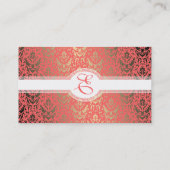 ゴールデンピーチきらめくエレガントダマスクウーマン 名刺 (裏面)