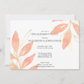 ゴールデンピーチウォーターカラーフローラ婚約パーティ 招待状 (正面)