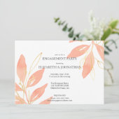 ゴールデンピーチウォーターカラーフローラ婚約パーティ 招待状 (スタンド正面)