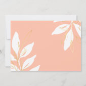 ゴールデンピーチウォーターカラーフローラ婚約パーティ 招待状 (裏面)