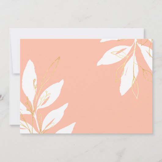 ゴールデンピーチウォーターカラーフローラ婚約パーティ 招待状 (裏面)