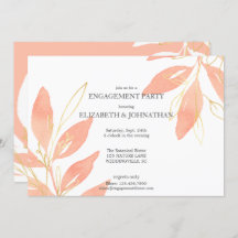 ゴールデンピーチウォーターカラーフローラ婚約パーティ