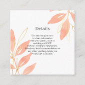 ゴールデンピーチウォーターカラー結婚フローラ詳細 エンクロージャーカード (正面)