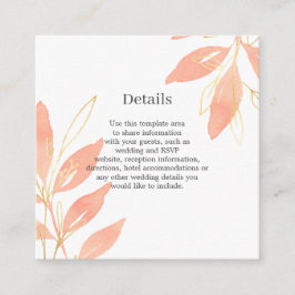 ゴールデンピーチウォーターカラー結婚フローラ詳細 エンクロージャーカード