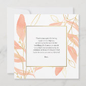 ゴールデンピーチウォーターカラー結婚フローラ サンキューカード (裏面)