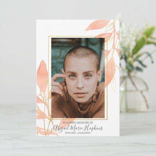 ゴールデンピーチフローラ愛の記憶の葬儀 サンキューカード (スタンド正面)