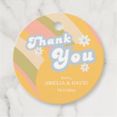 ゴールデンピーチレトロメッセージカード エレガント フェイバータグ (正面)