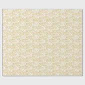 ゴールデンピーニーズラインアートオンアイボリー ラッピングペーパー (フラット)