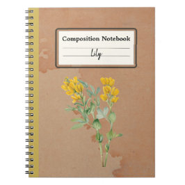 ゴールデンピー花組成パーソナライズされた物 ノートブック
