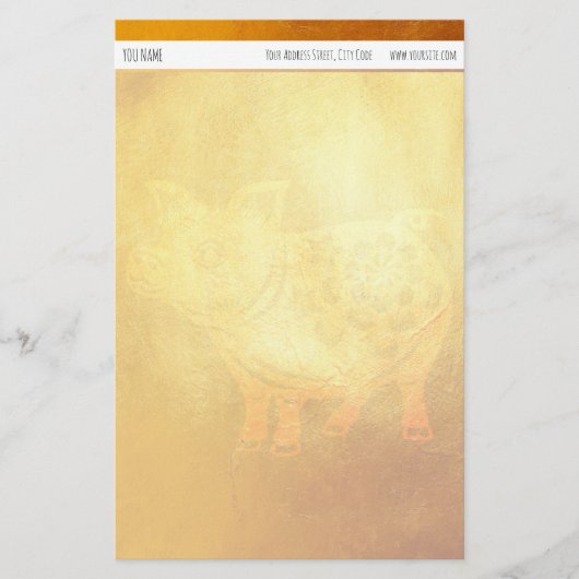 ゴールデンピ中国のグ新年パーソナライズされた紙 便箋 (正面)