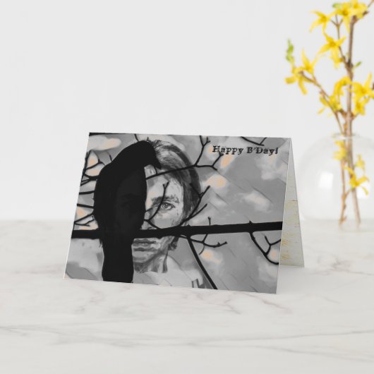 ゴールデンファイアーレイヴン顔 カード (黄色い花)