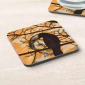 ゴールデンファイアーレイヴン顔 コースター (左側)