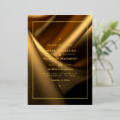 ゴールデンファブリッ結婚クズフォイル招待状 箔招待状 (立ち正面)