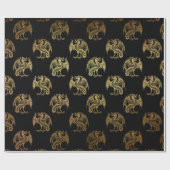 ゴールデンファンタジードラゴンパーティーラッピング紙 ラッピングペーパー (フラット)