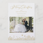 ゴールデンファーストメリークリスマスロマンチックタイポグラフィ (正面)