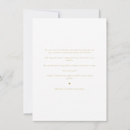 ゴールデンファーストメリークリスマスロマンチックタイポグラフィ (裏面)