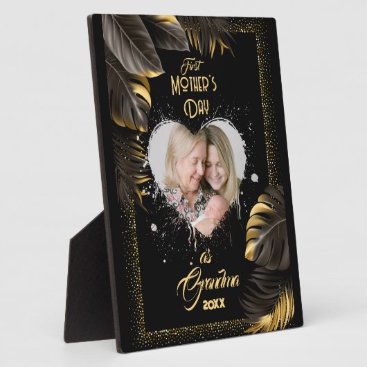 ゴールデンファースト母の日おばあちゃんの写真 フォトプラーク (側面)