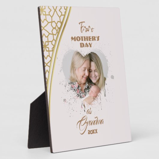 ゴールデンファースト母の日おばあちゃんの写真 フォトプラーク (側面)