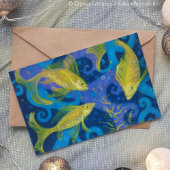 ゴールデンフィッシュ水中アートパステル絵画ズ ポストカード