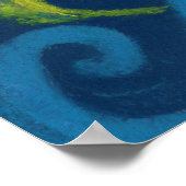 ゴールデンフィッシュ、ブルー&イエロー、水中アート ポスター (角)