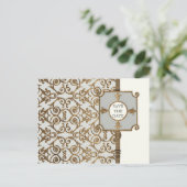 ゴールデンフィリグリー、グレー – セーブ・ザ・デート案内 案内ポストカード (スタンド正面)