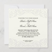 ゴールデンフィリグリー、グレー – 結婚式招待状 招待状 (正面)