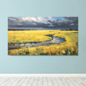 ゴールデンフィールドと曇り空 キャンバスプリント (インサイチュ (ウッドフロア))