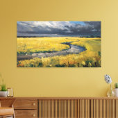 ゴールデンフィールドと曇り空 キャンバスプリント (インサイチュ (リビング))