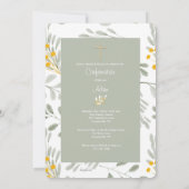 ゴールデンフィールドフラワーズフォトフレーム宗教的 招待状 (裏面)