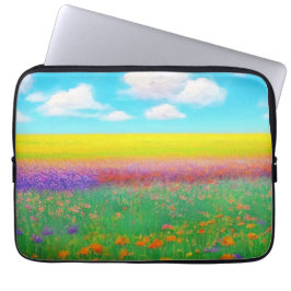 ゴールデンフィールド花のノートパソコンケース ラップトップスリーブ