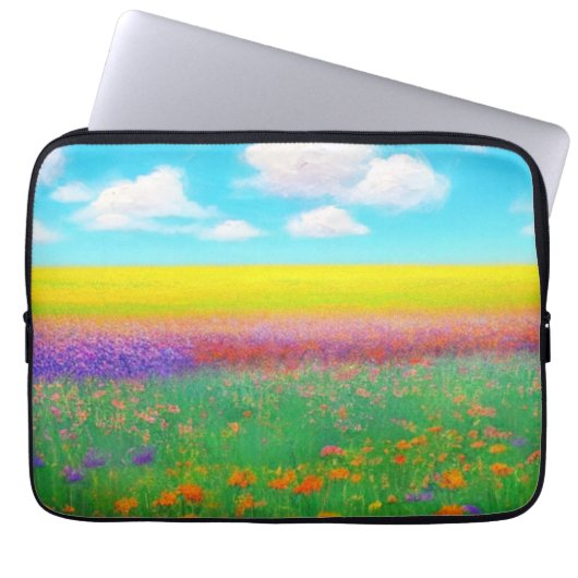 ゴールデンフィールド花のノートパソコンケース ラップトップスリーブ (正面)