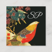 ゴールデンフェアジャンインスノーアンティーク日本のフローラ スクエア名刺 (裏面)