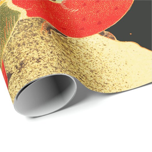 ゴールデンフェアジャンインスノーアンティーク日本のフローラ ラッピングペーパー (ロールコーナー)