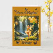 ゴールデンフェアリーのための若い女の子の誕生日カード カード (黄色い花)