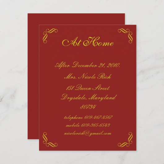 ゴールデンフェアリーテイルアットホームカード (正面/裏面)