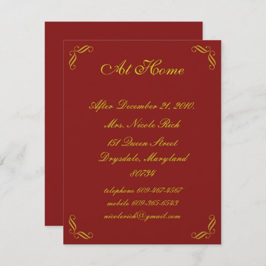 ゴールデンフェアリーテイルアットホームカード (正面/裏面)