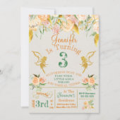 ゴールデンフェアリーフローラ誕生日招待状 招待状 (正面)
